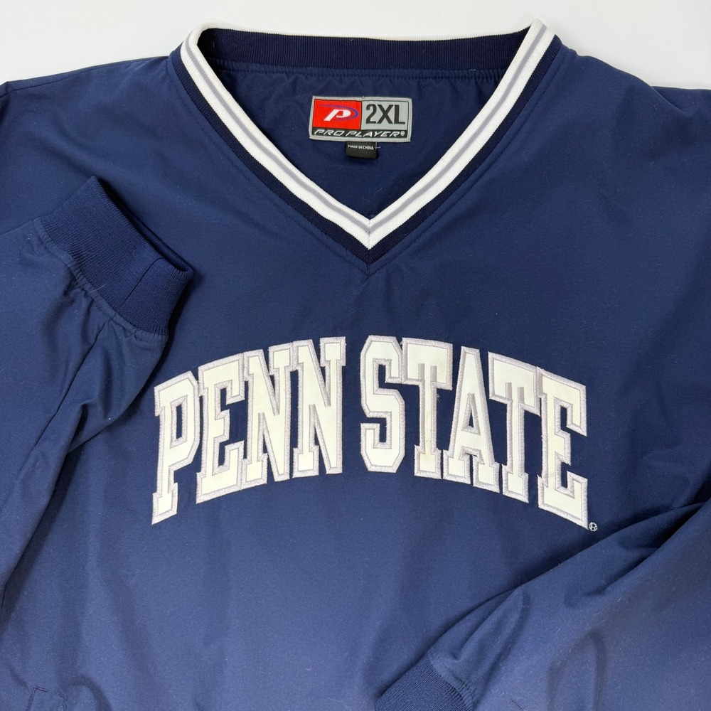 Pro‎ Player Penn State Nittany Lions V-Neck Windbreaker Pullover Navy Mens 2XL